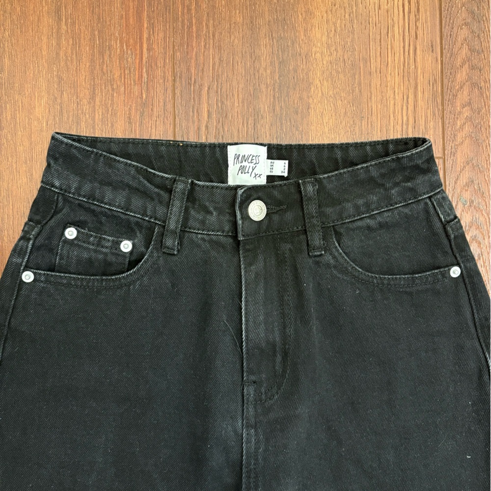 Princess Polly Black Cargo Denim Jeans